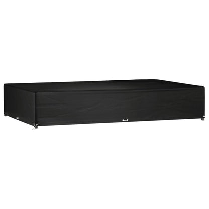 Waterproof Black Garden Furniture Cover 325x205x60 cm, 16 Eyelets