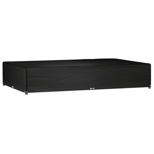 Waterproof Black Garden Furniture Cover 325x205x60 cm, 16 Eyelets