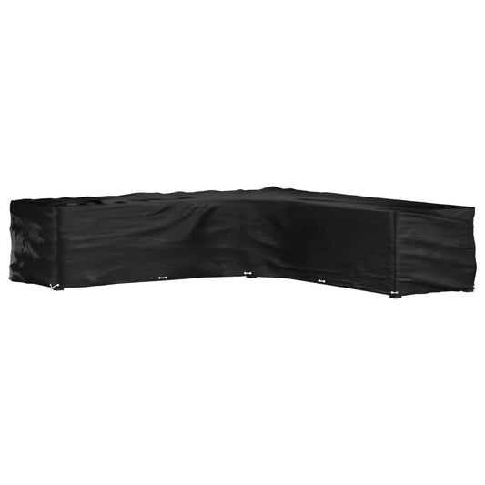Durable Black L-Shaped Garden Furniture Cover, 20 Eyelets, 300x300x70 cm
