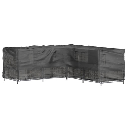 Durable Black L-Shaped Garden Furniture Cover, 20 Eyelets, 300x300x70 cm