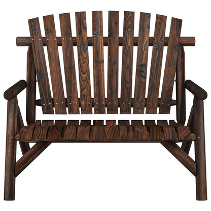 Solid Wood Spruce 2-Seater Garden Bench - 119x85x98 cm