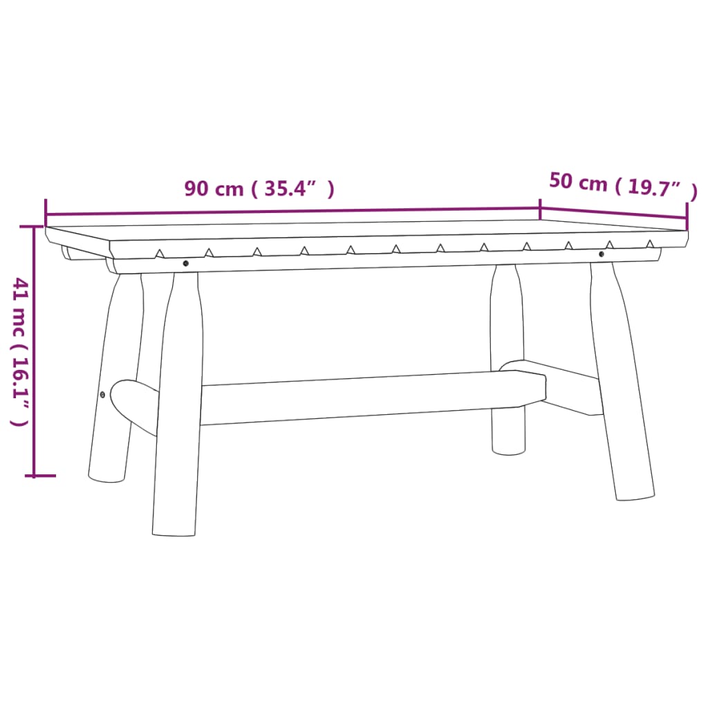 Solid Wood Spruce Coffee Table 90x50x41 cm - Stylish & Durable