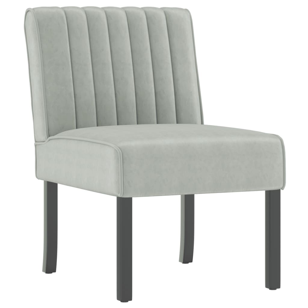 Elegant Light Grey Velvet Slipper Chair – Stylish & Comfortable Seating