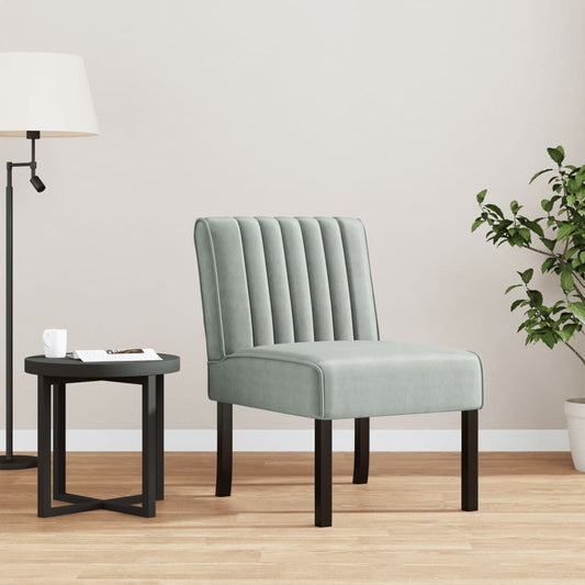 Elegant Light Grey Velvet Slipper Chair – Stylish & Comfortable Seating