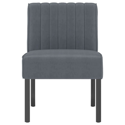 Elegant Dark Grey Velvet Slipper Chair - Plush Comfort & Style
