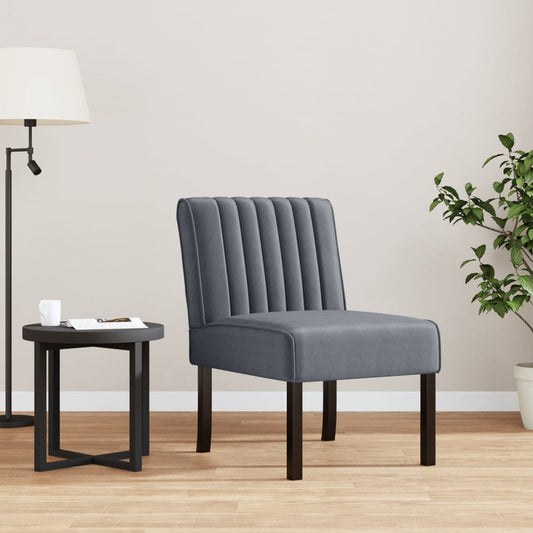 Elegant Dark Grey Velvet Slipper Chair - Plush Comfort & Style