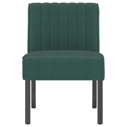 Elegant Dark Green Velvet Slipper Chair - Luxurious Accent Seating