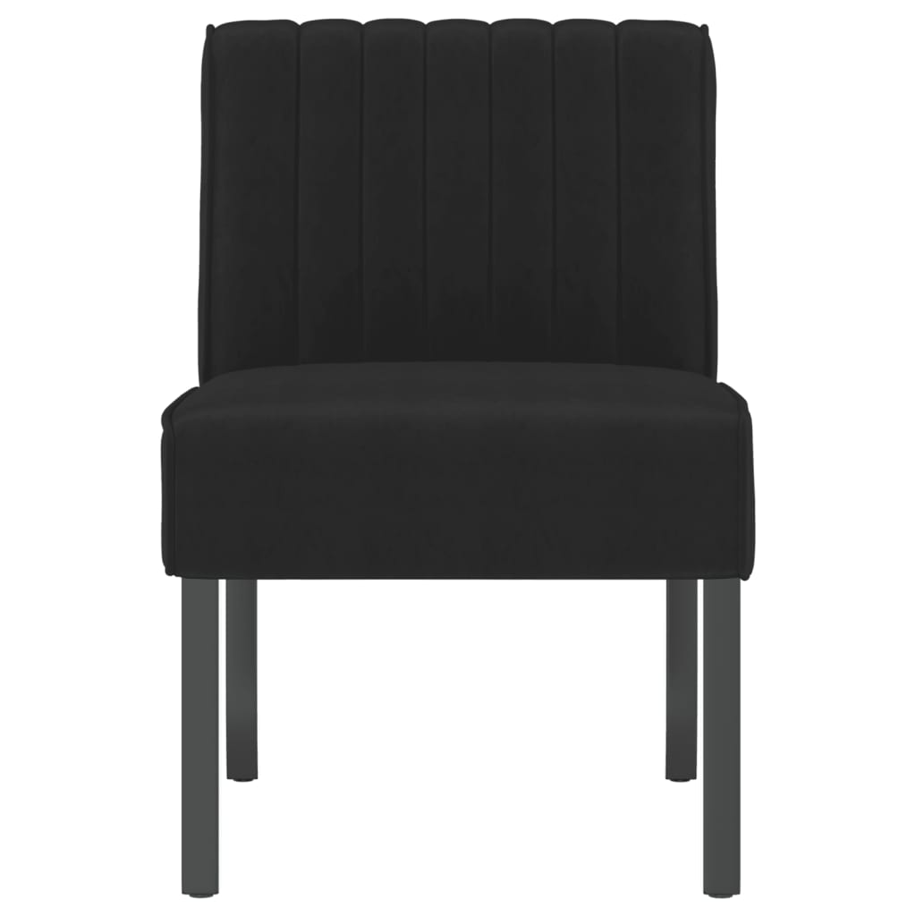 Elegant Black Velvet Slipper Chair - Luxurious Seating Experience