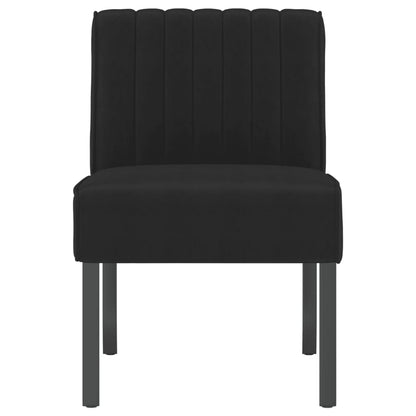 Elegant Black Velvet Slipper Chair - Luxurious Seating Experience