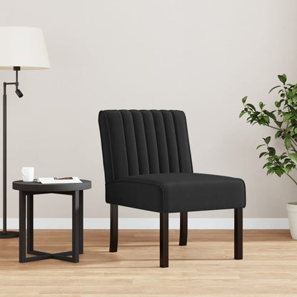 Elegant Black Velvet Slipper Chair - Luxurious Seating Experience