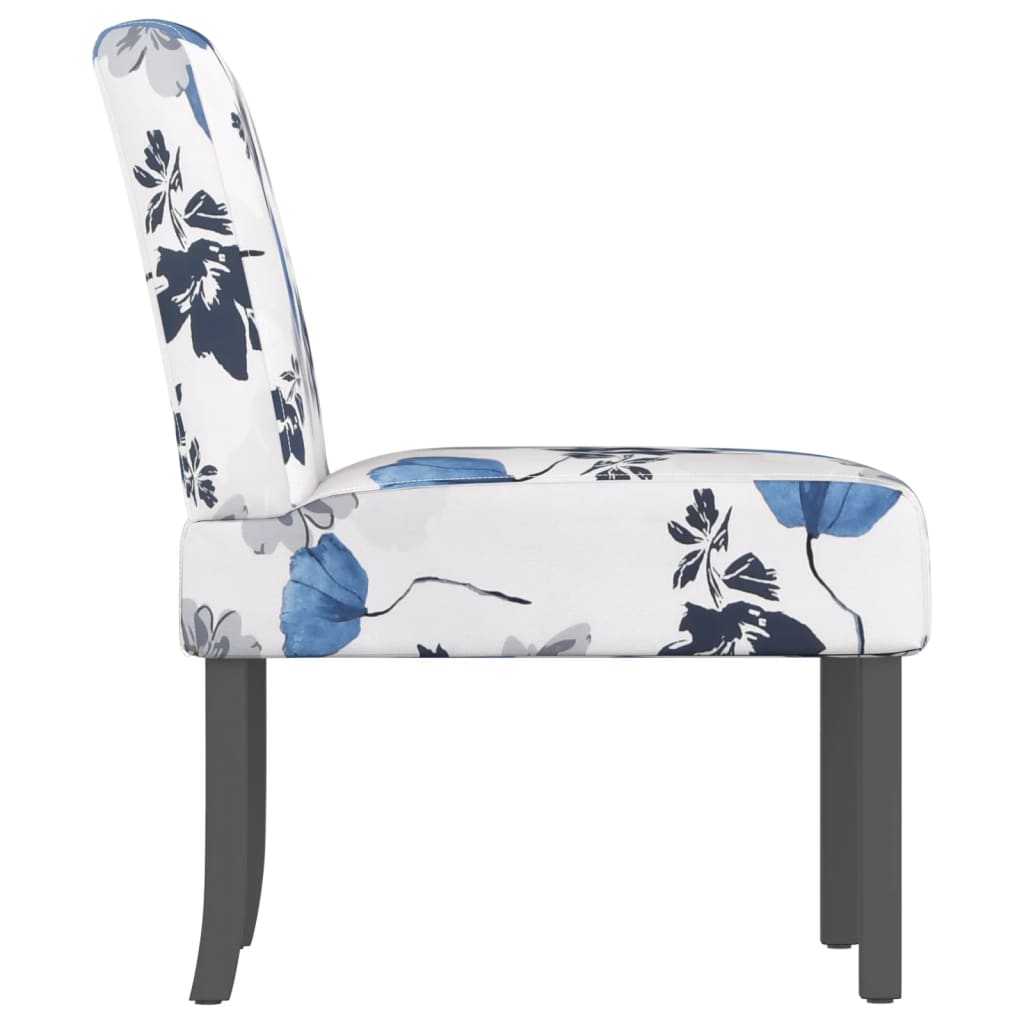 Elegant Blue Floral Fabric Slipper Chair - Comfortable & Chic