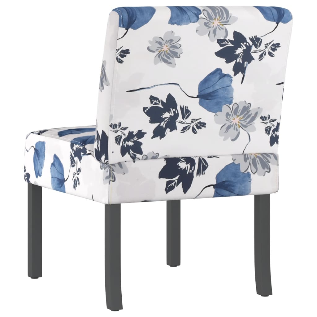 Elegant Blue Floral Fabric Slipper Chair - Comfortable & Chic