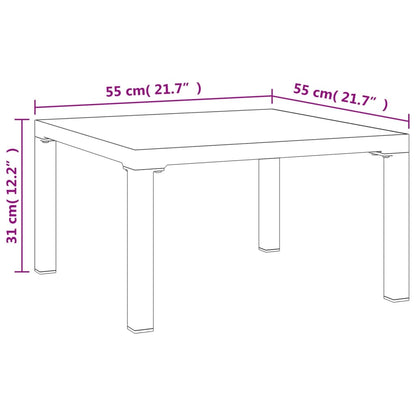 Stylish Grey Steel & DPC Garden Coffee Table 55x55x31 cm