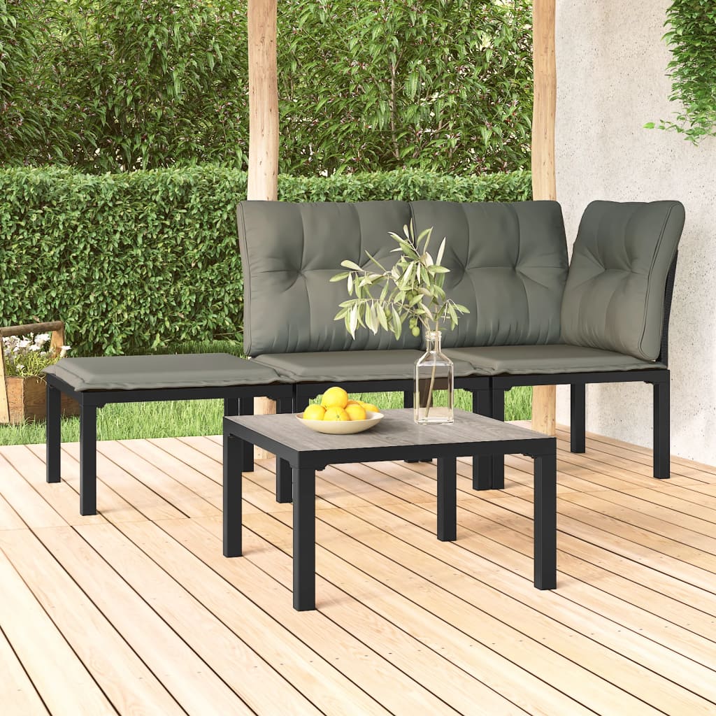 Stylish Grey Steel & DPC Garden Coffee Table 55x55x31 cm
