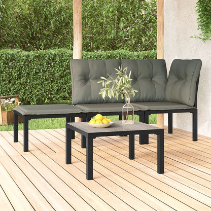 Stylish Grey Steel & DPC Garden Coffee Table 55x55x31 cm