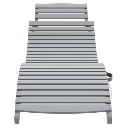 Stylish Grey Acacia Wood Sun Lounger 184x55x64 cm