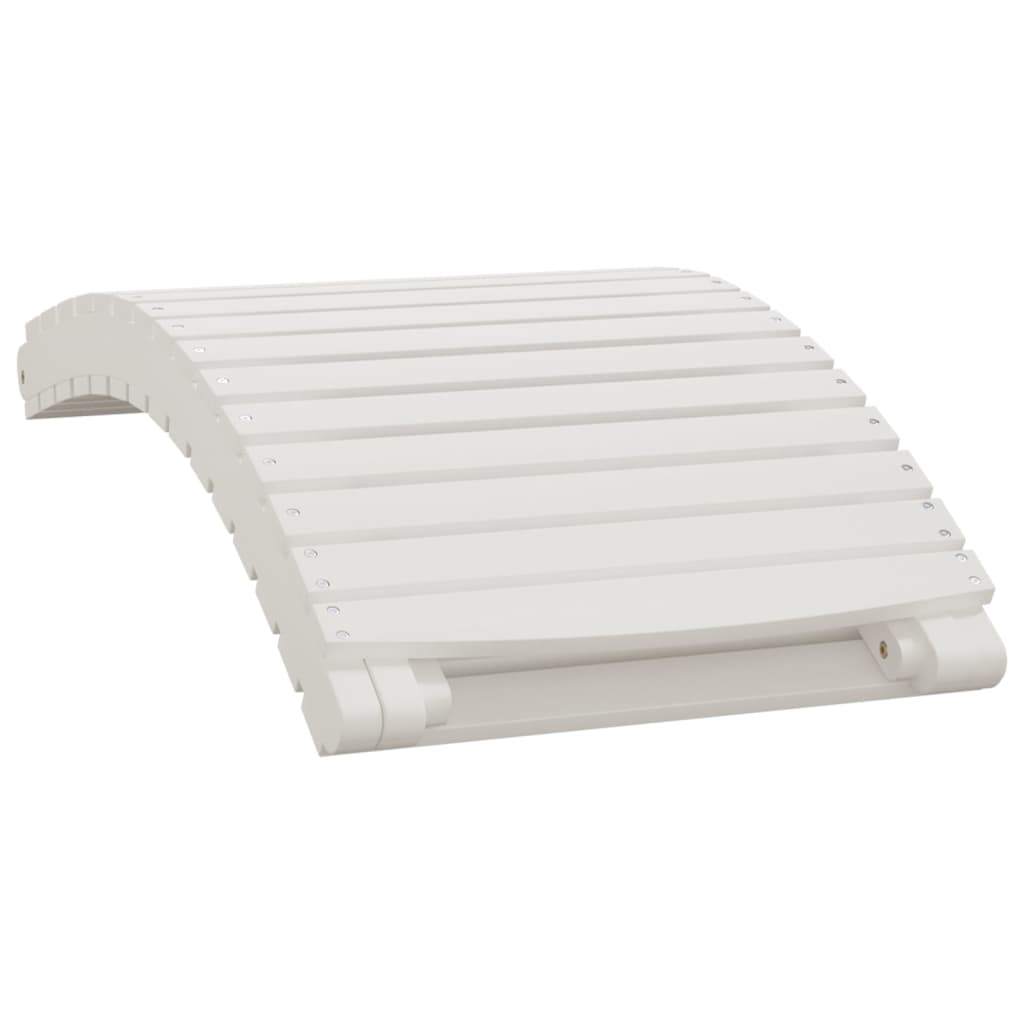 Solid Acacia Wood Sun Lounger - White, 184x55x64 cm