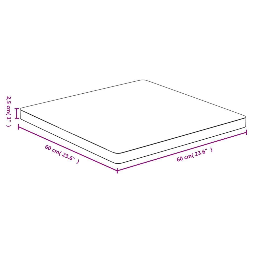 Table Top 60x60x2.5 cm Bamboo