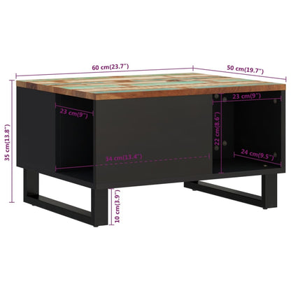 Coffee Table 60x50x35 cm Solid Wood Reclaimed