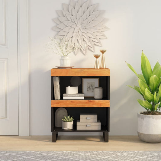 Solid Acacia Wood Side Cabinet 60x33x75 cm - Stylish Storage Solution