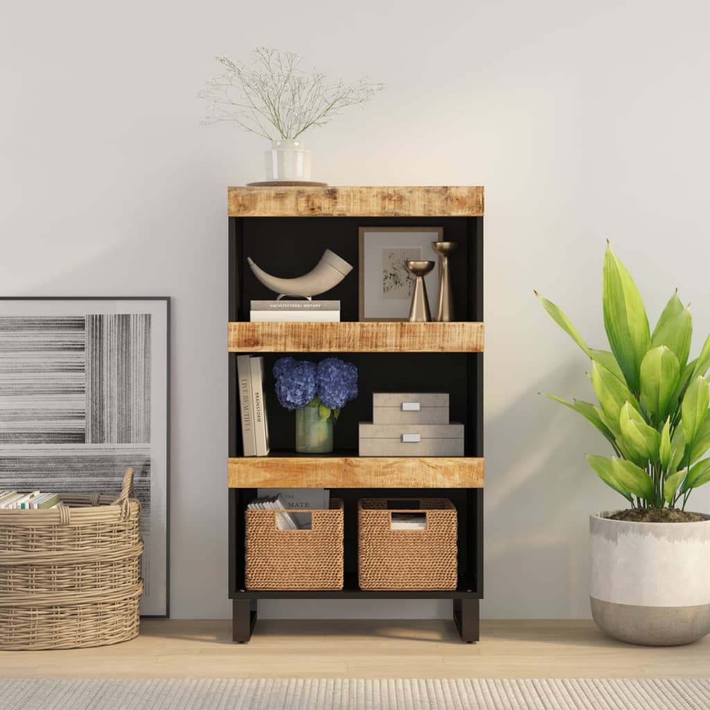 Solid Mango Wood Side Cabinet 60x33x107 cm - Elegant Storage Solution