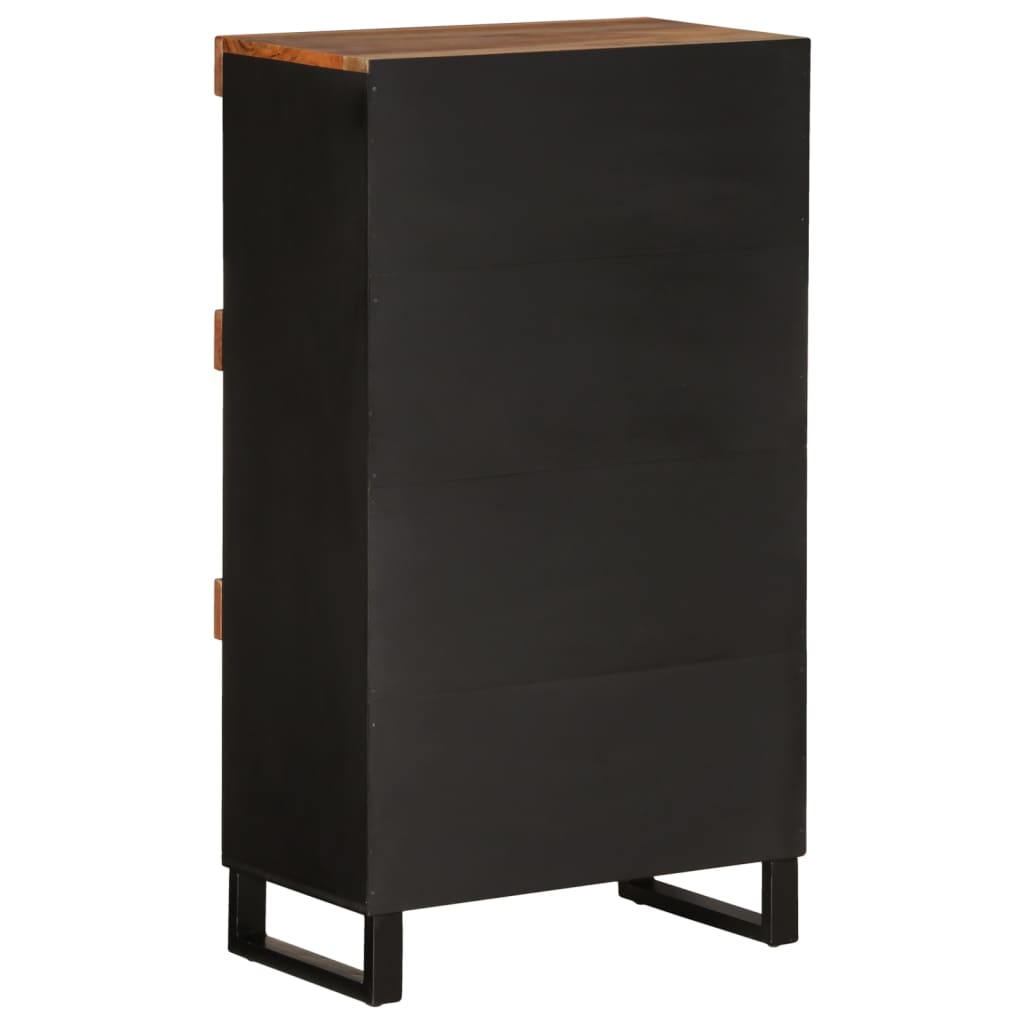 Solid Acacia Wood Side Cabinet 60x33x107 cm - Natural Elegance