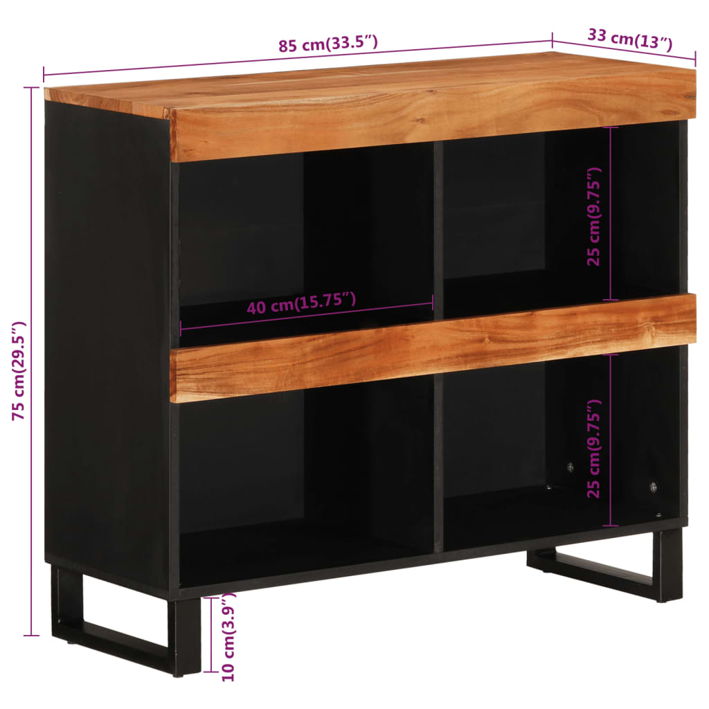 Solid Acacia Wood Side Cabinet 85x33x75 cm - Stylish Storage Solution