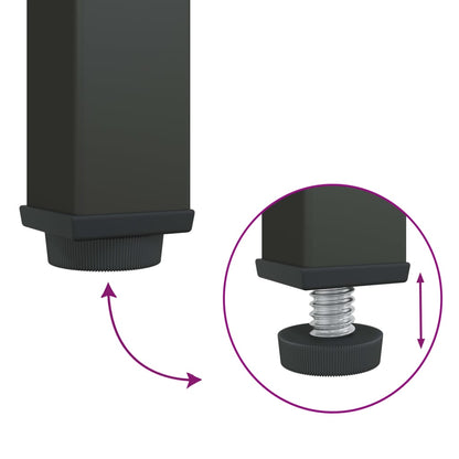 Sleek Black Glass & Steel Nightstand 50x35x60 cm