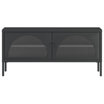 TV Cabinet Black 105x35x50 cm Glass and Steel