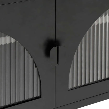 TV Cabinet Black 105x35x50 cm Glass and Steel