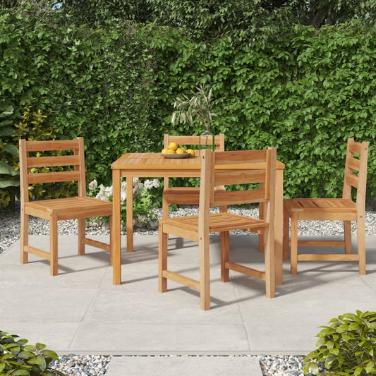 4-Piece Solid Teak Wood Garden Chairs - Durable & Stylish Seating
