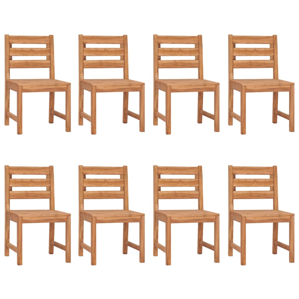 8-Piece Solid Teak Garden Chairs - Durable Outdoor Seating Set
