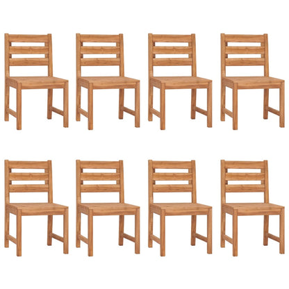 8-Piece Solid Teak Garden Chairs - Durable Outdoor Seating Set