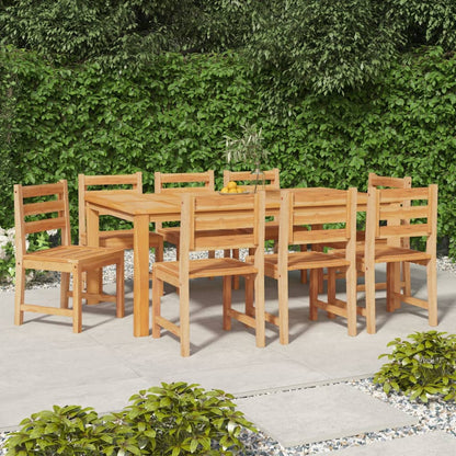 8-Piece Solid Teak Garden Chairs - Durable Outdoor Seating Set
