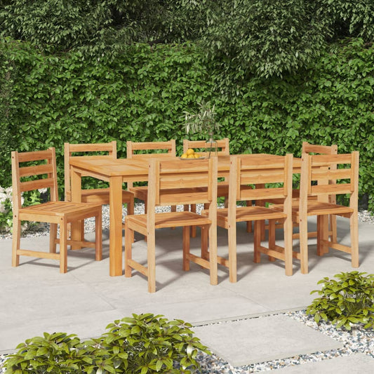 8-Piece Solid Teak Garden Chairs - Durable Outdoor Seating Set