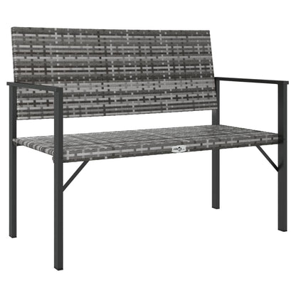 2-Seater Grey Poly Rattan Garden Bench - Stylish & Durable