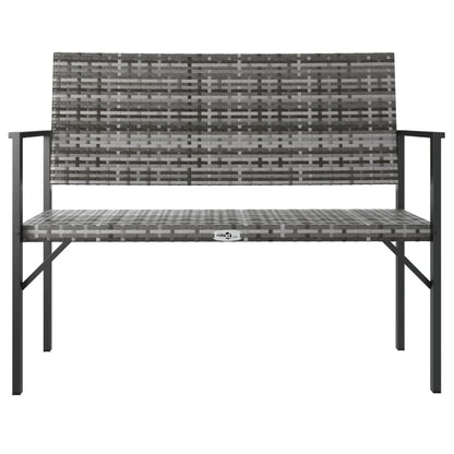 2-Seater Grey Poly Rattan Garden Bench - Stylish & Durable