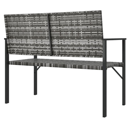 2-Seater Grey Poly Rattan Garden Bench - Stylish & Durable