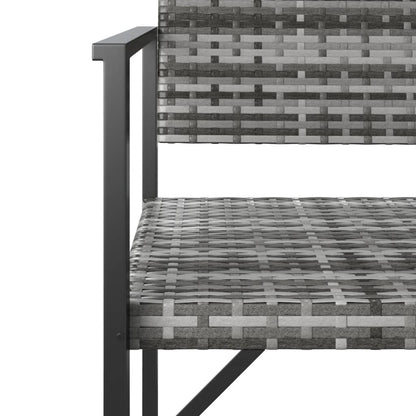 2-Seater Grey Poly Rattan Garden Bench - Stylish & Durable