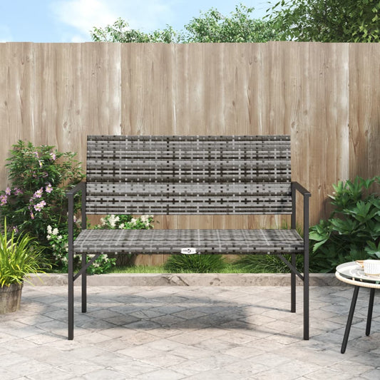 2-Seater Grey Poly Rattan Garden Bench - Stylish & Durable