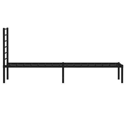 Black Metal Bed Frame with Headboard 100x190cm - No Mattress