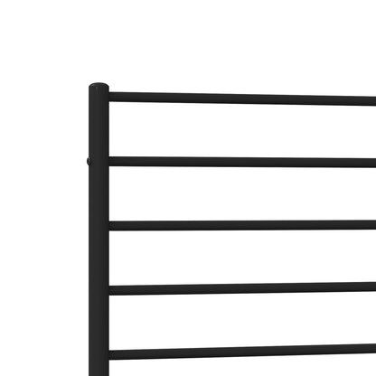 Black Metal Bed Frame with Headboard - Sturdy 107x203cm Design