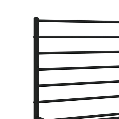 Sturdy Black Metal Bed Frame with Headboard, 120x200cm - No Mattress