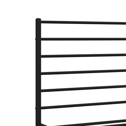 Black Metal Bed Frame with Footboard 120x190cm, Mattress Not Included
