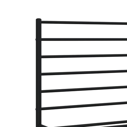 Elegant Black Metal Bed Frame with Footboard 120x200cm