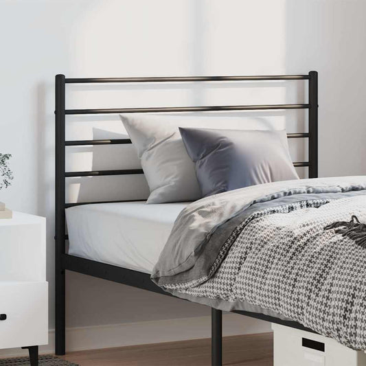 Sleek Black Metal Headboard - 100 cm for Stylish Bedroom Decor