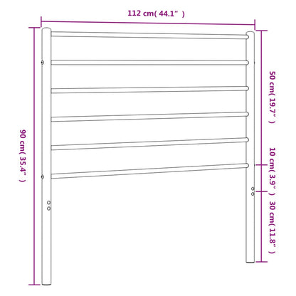 Elegant Black Metal Headboard - Sturdy 107 cm Frame