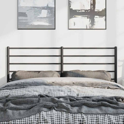 Stylish Black Metal Headboard - 135 cm Modern Design