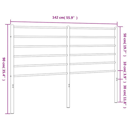 Stylish Black Metal Headboard - 135 cm Modern Design