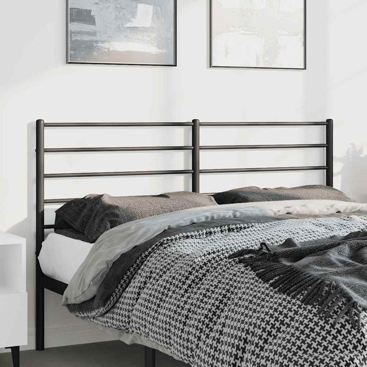 Stylish Black Metal Headboard - 135 cm Modern Design